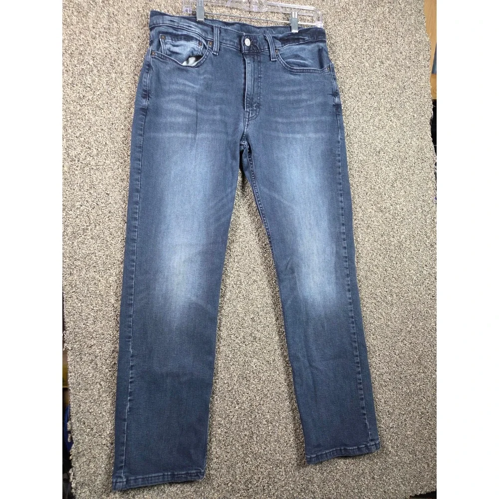 Levi's 514 Straight Fit Jeans Mens 34x32 Dark Blue Denim Pants
